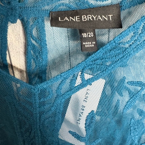 Lane Bryant Teal Embroidered Blouse NWT women’s plus size 18 / 20 sheer lace - Picture 3 of 4